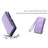 For Samsung Galaxy S25 FE Case TPU+PU Leather Wallet Phone Cover with Wrist Strap