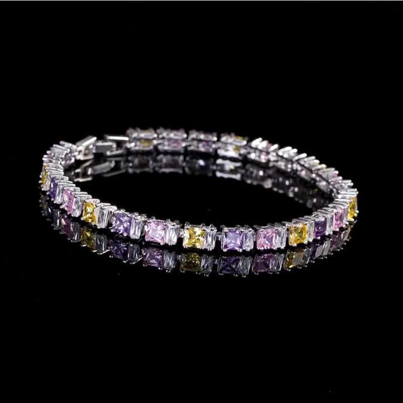 WWJ Elegantă Culoarea Argintie Albastru Deschis Zirconiu Brățări Tenis Brățări