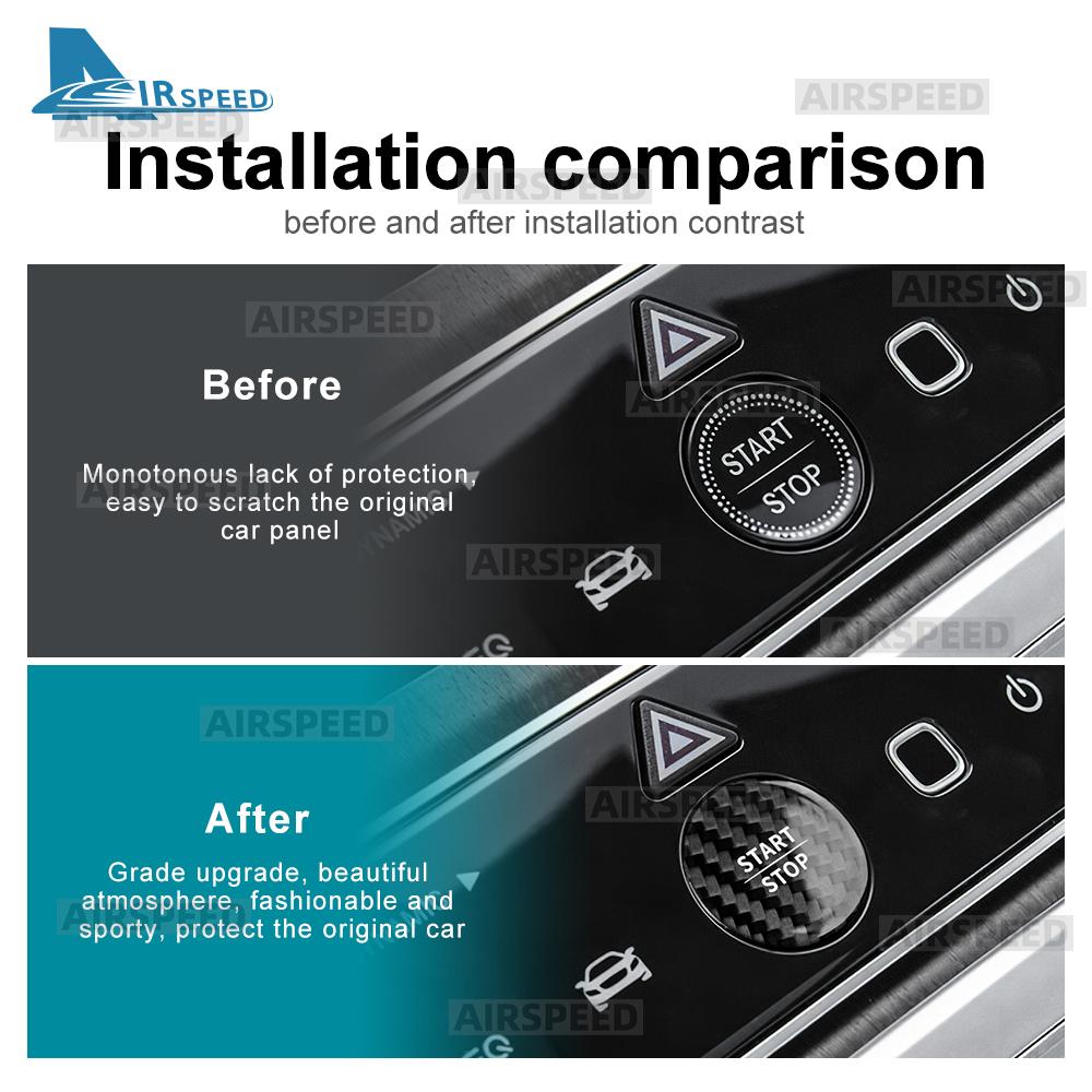 Real Hard Carbon Fiber Car Engine Start Button Trim Cover For Mercedes Benz EQS EQE 2025 2025 2025 2025 Interior Accessories