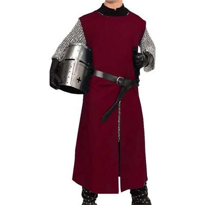 Disfraz de caballero medieval de Halloween, tabardo, túnica sin mangas vikinga bordada, vestido de guerrero Corazón de León, LARP renacentista