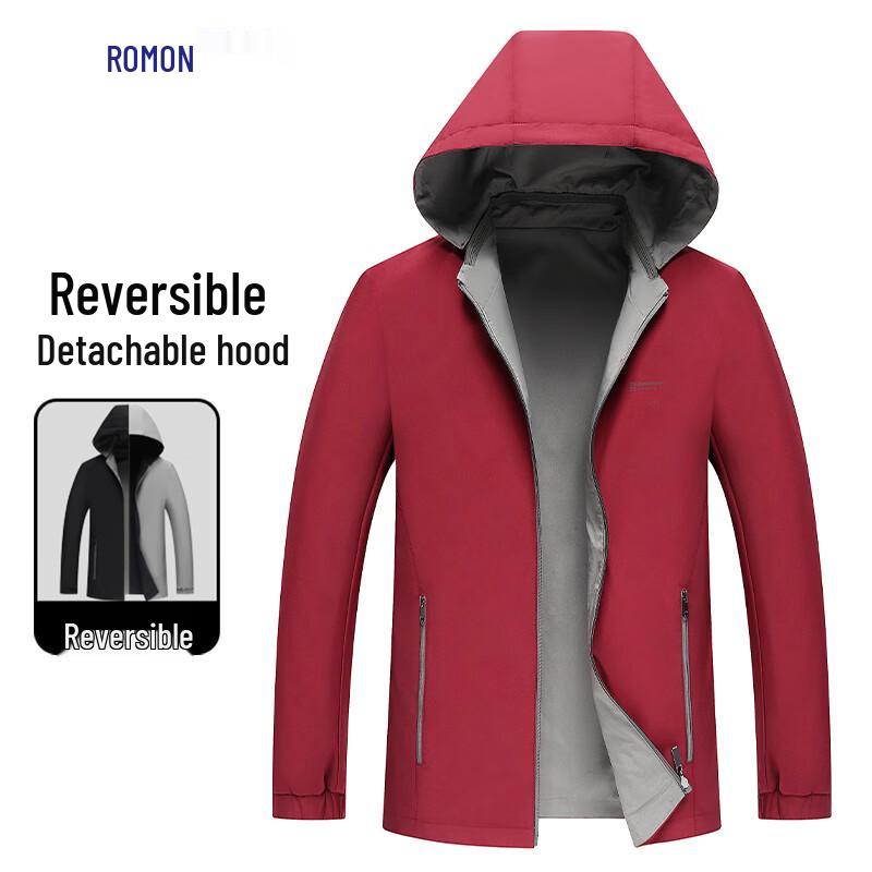 ROMON E Men's Reversible Detachable Hooded Jacket