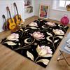 Floral Night Sky Pattern Patterned Carpet, Non Slip Mat Suitable for Living Room and Bedroom Sofas