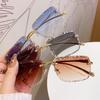 2025 Women's Rimless Square Sunglasses - European & American Fashion 