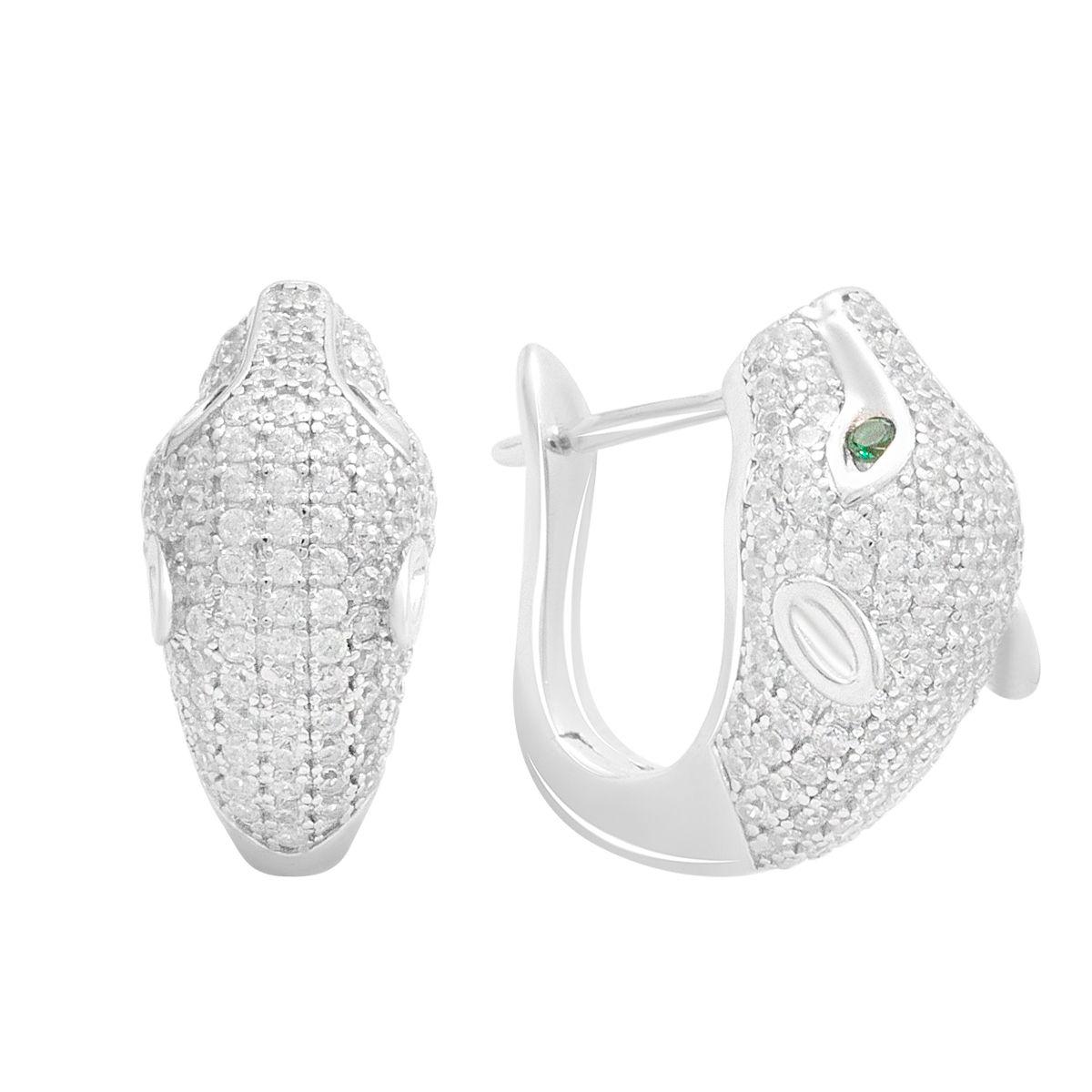 

Silver earrings with cubic zirkonia (2176954) білий