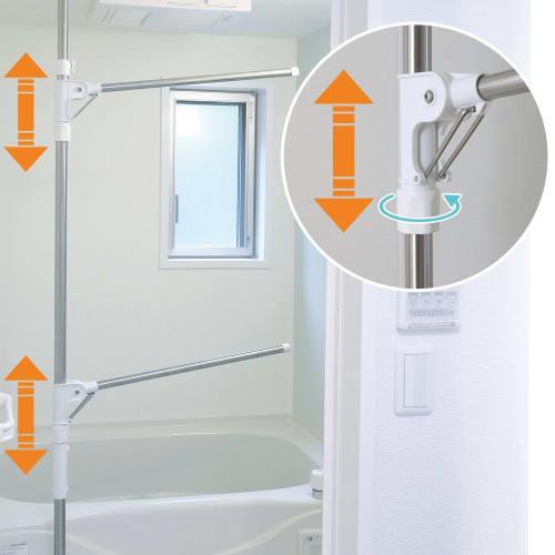 IRIS OHYAMA YM-260 Indoor/Bathroom Tension Clothes Dryer, Adjustable Height, Rust-Resistant, Foldable, 65cm Wide
