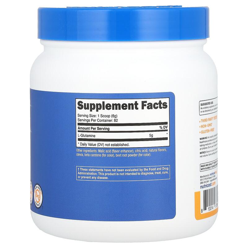 L-Glutamine, Peach Mango, 17.9 Fl Oz (500 G)