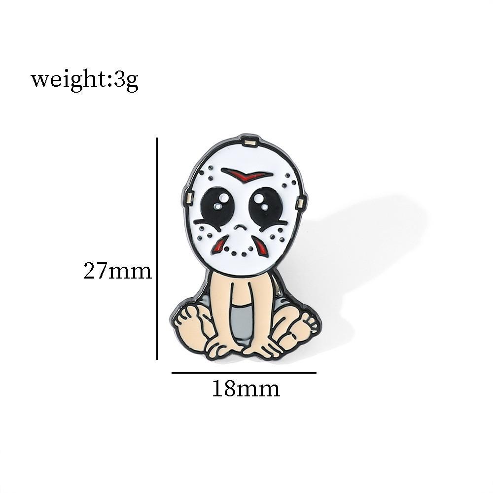 Cartoon Halloween Brooch Horror Movie Friday The 13th Jason Metal Oil Drop Badge Accessories Pin Xz3030xz3011-8