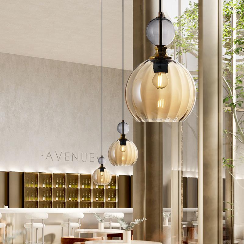 Modern Pendant Lights Nordic Color Candy Bedroom Children's Room Single Head Glass Hanging Lamps Home Decor Fixtures Restaurant