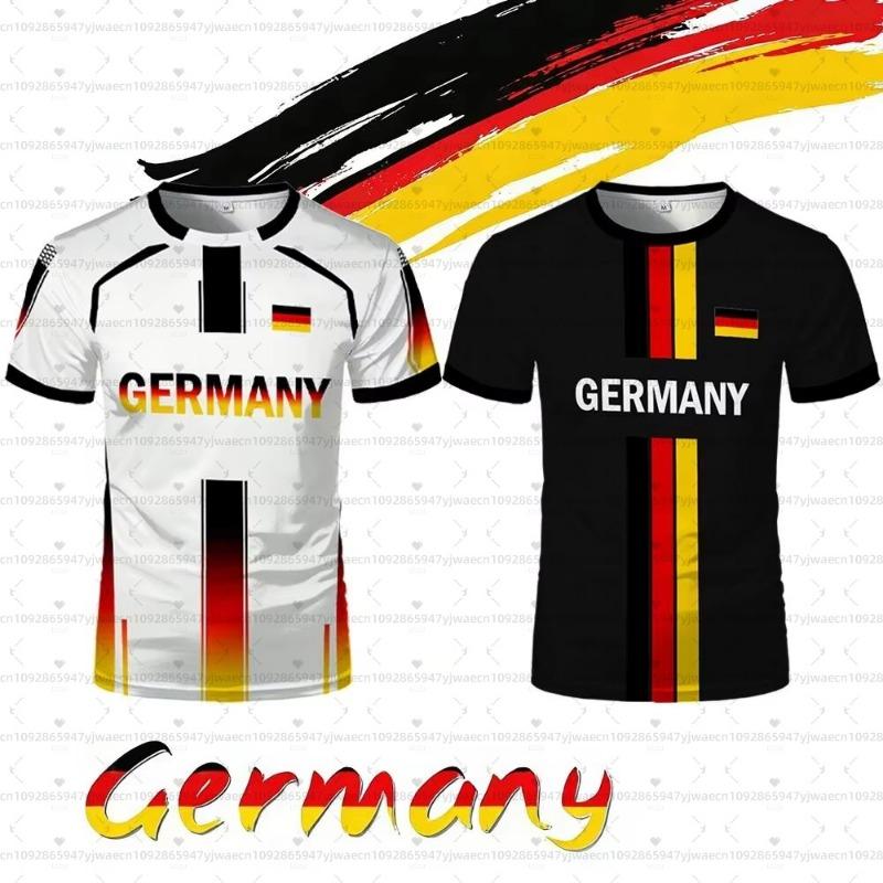 2026 women Germany Football Jersey Flag Print T-shirt Women Soccer Training Casual Streetwear Short Sleeve Sport Top XXS