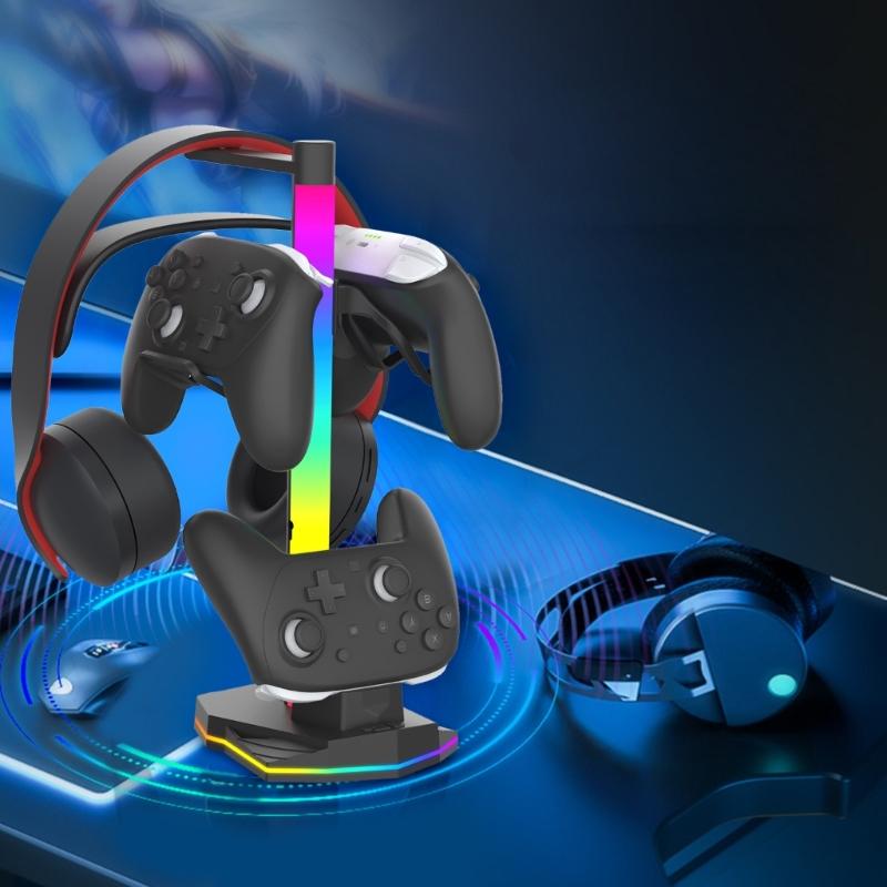 Controller Charging Dock Station with Headphone Gamepad Holder Type C USB Port for NS2 Desktop Charging Stand