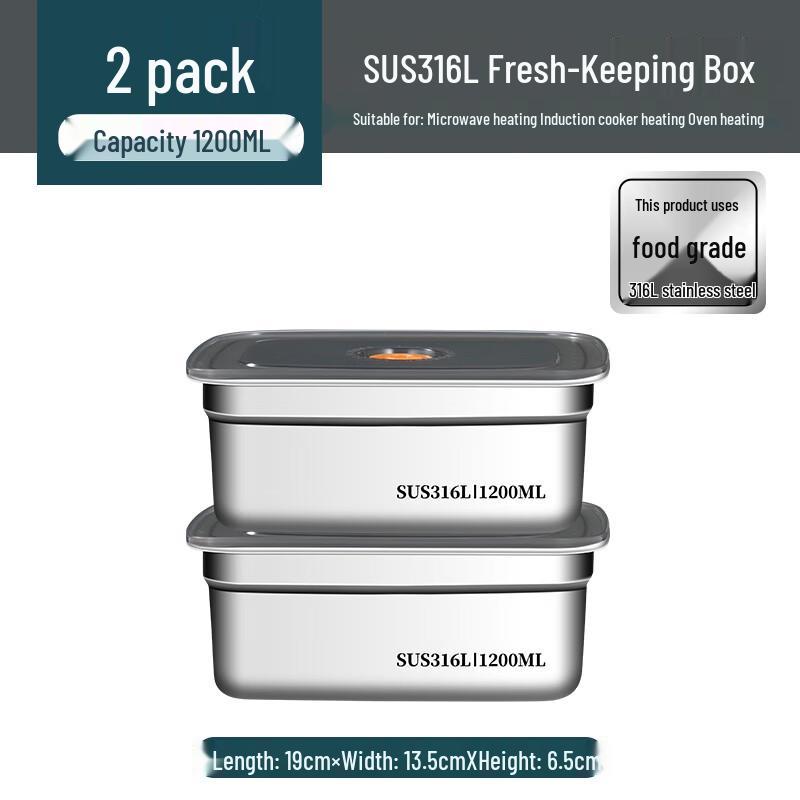 316 Stainless Steel Food Storage Container with Lid