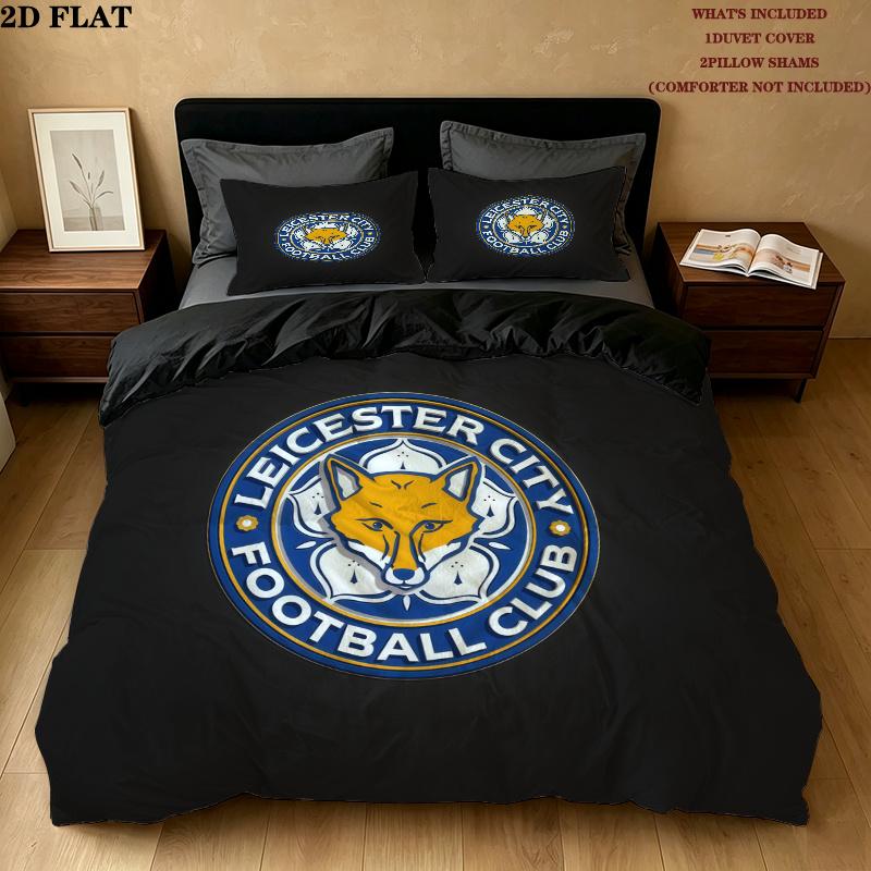 Leicester City Pattern Bedding Quilt Set Home Decoration Gift (1 * duvet cover + 2 * pillowcase without core)