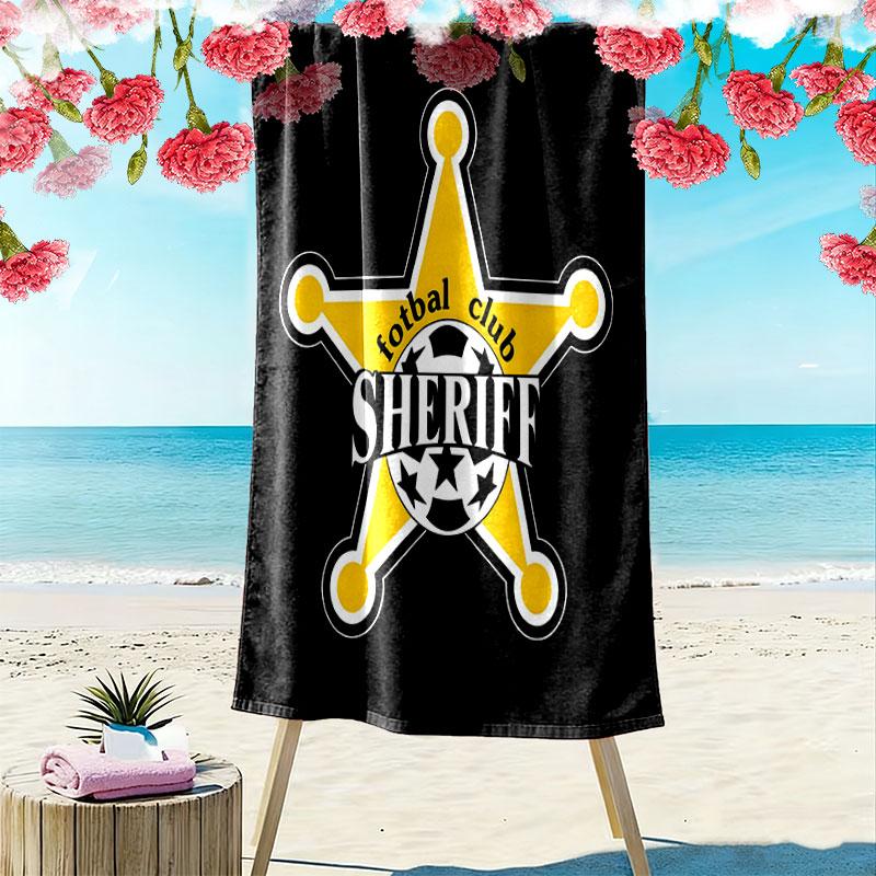 FC Sheriff Print Beach Towel, Large Soft Quick Dry Towel for Beach Camping Swimming