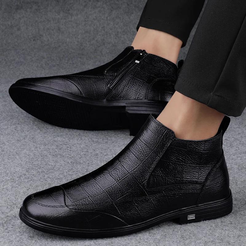 Styl Brytyjski Męska Moda Prawdziwa Skóra Podstawowe Buty Codzienne Biznesowe Buty Luksusowa Marka Buty do Sukni Ślubnej Outdoor Formalne Płaskie