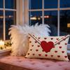 Soft Love Heart Pillow Cover Linen Love Cushion Cover Sofa Decor Heart Pillowslip Pillow
