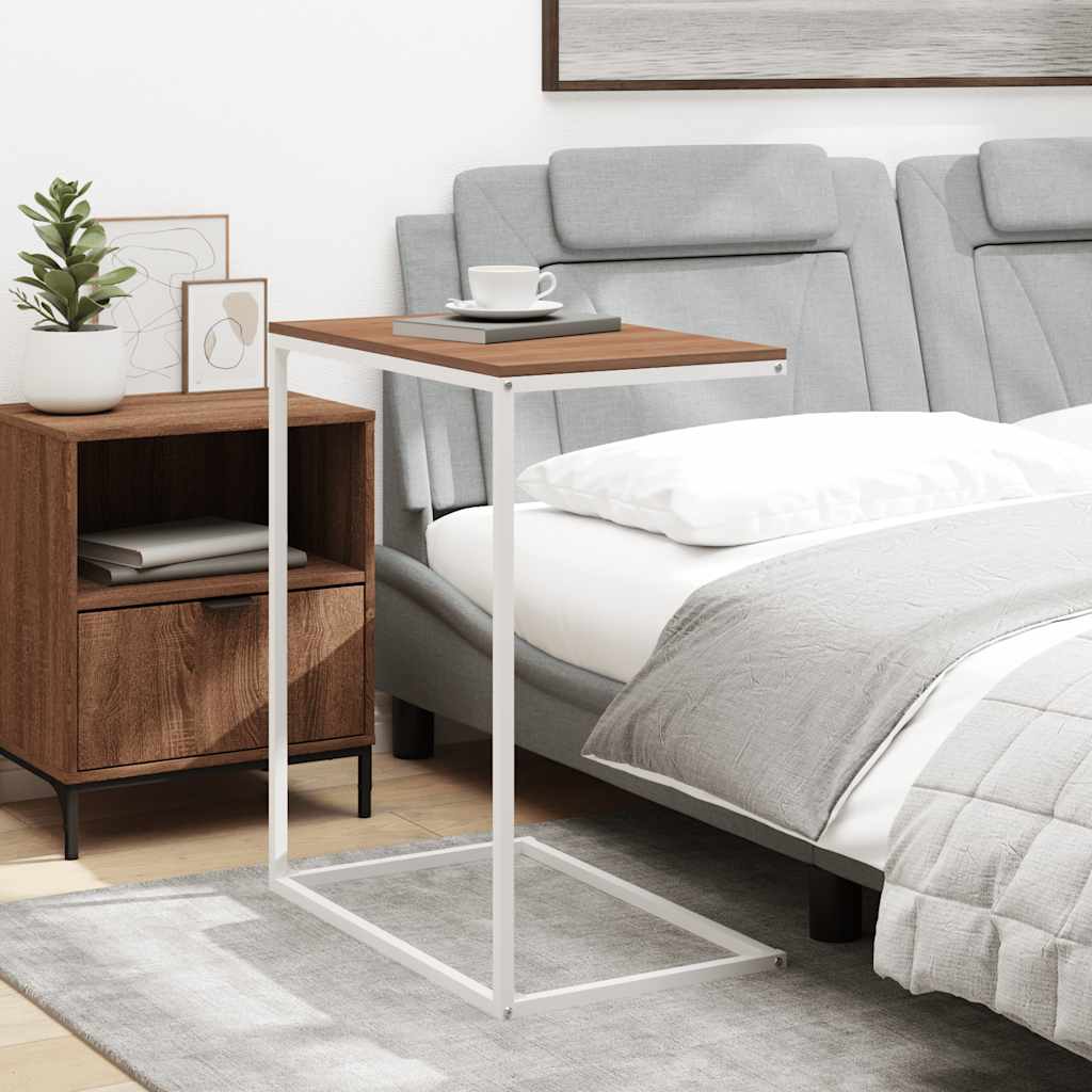 Vidaxl Side Table, White, 55X35X66 Cm, Wood-Based Material