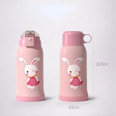 550ML Tragbare Cartoon Thermosbecher Smart LED Temperaturanzeige Trinkhalmbecher für Kinder 316 Edelstahl Sturzsicher Studenten Kessel