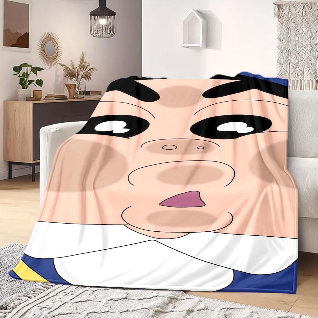 Shinchan Anime Print Blanket Warm Comfortable Flannel Blanket Suitable for Bedrooms, Sofas, Beds, Chairs, Picnics, Travel