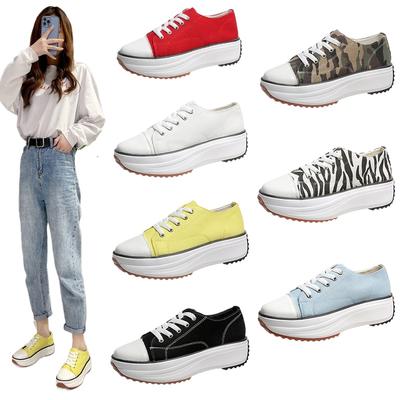 European and American Women's Summer Flat Shoes New Thick Soled Canvas Shoes Sports Plus Size 35-43 Casual Shoes