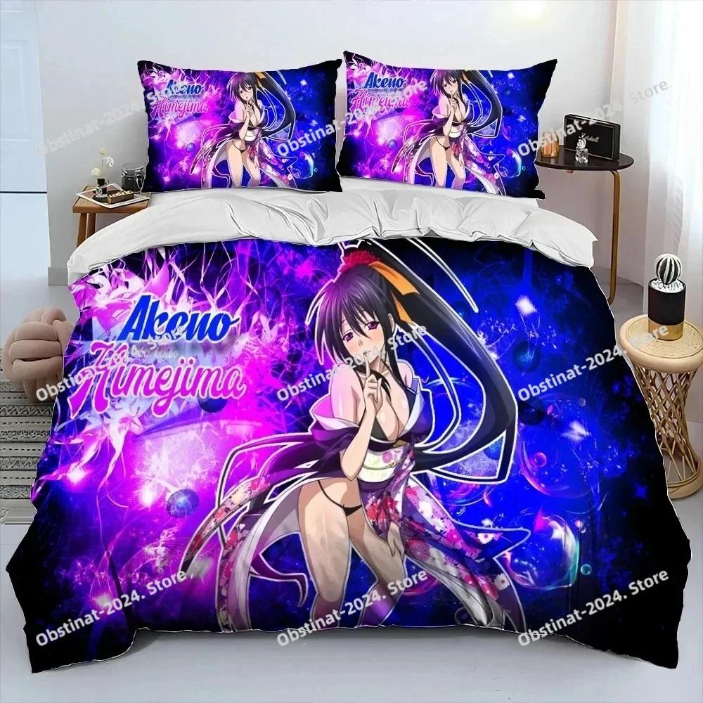 Sexy Girl High School DxD Anime Bedding Set Duvet Cover Full Queen King Size Pillowcase Bed Print Aldult Kid Bedroom Single Twin