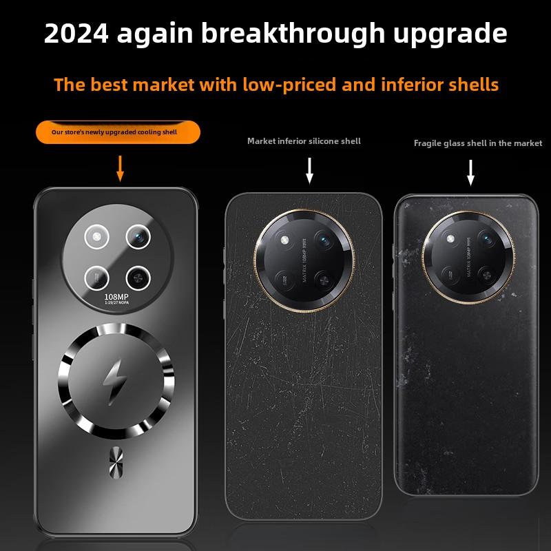 Shockproof Magnetic Phone Case with Heat Dissipation and Breathable Design, Huawei Honor X60, New Arrival
