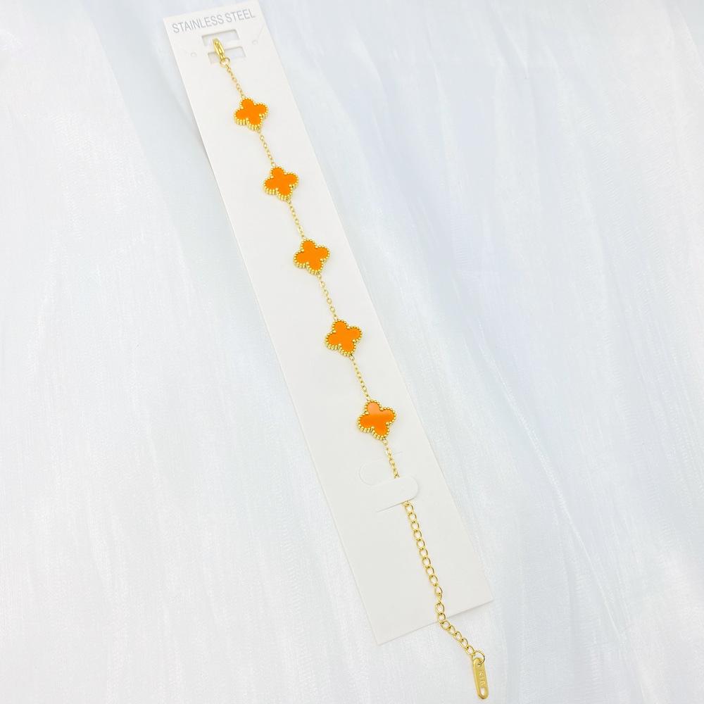 

Браслет из высококачественной нержавеющей титановой стали 13 мм в виде четырехлистного клевера для женщин, модный браслет высокого класса