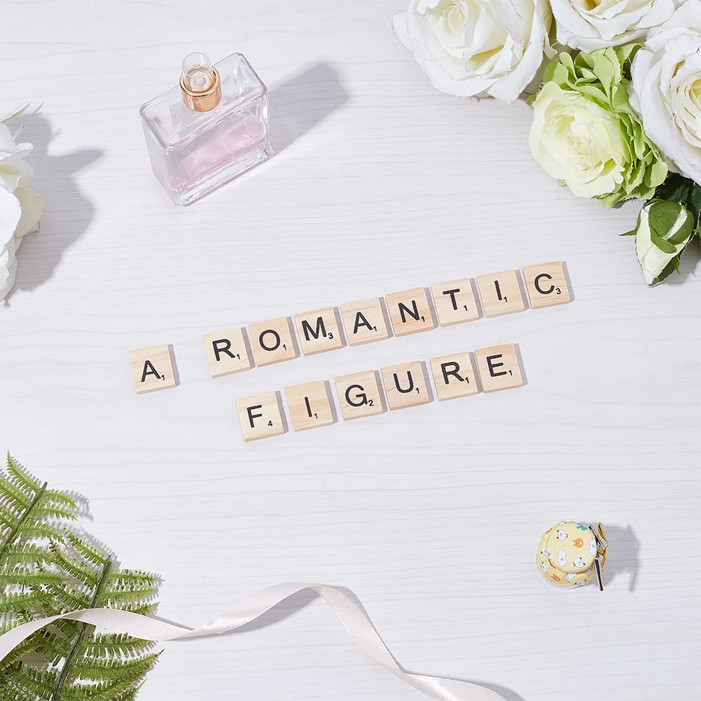 OLYCRAFT 300 Pieces Alphabet Wood Pieces, Wooden Alphabet Slices, English Letters, Wooden Puzzle, Alphabet Learning Board, Birthday, Celebration,