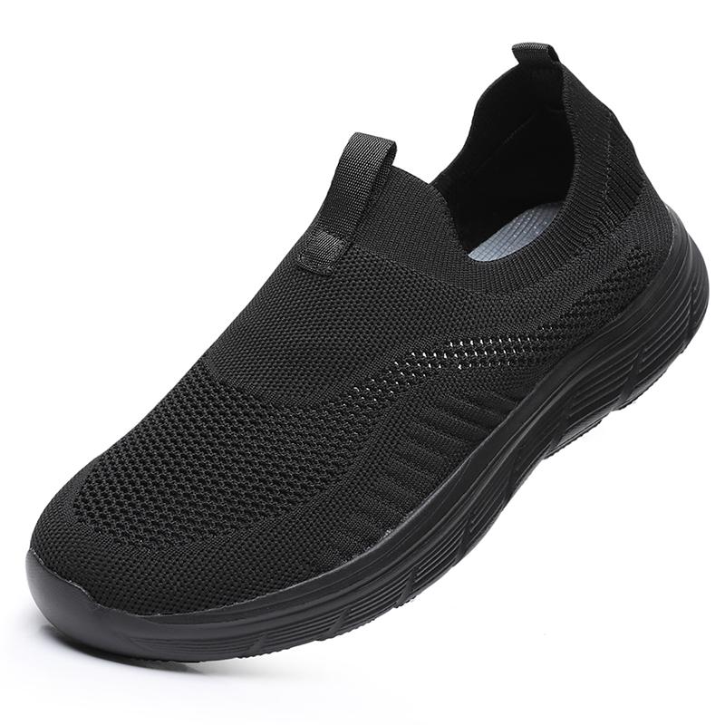 

Men Shoes Lightweight Sneakers Fashion Running Shoes Breathable Slip On Wear-resistant Men Tennis Shoes Zapatillas Hombre 40 чёрный