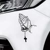 1pc Car Fashion Sticker Praying Hands and Rosary Sticker Auto Styling Window Glass Motorcycle Vinyl Decal Car Stickers