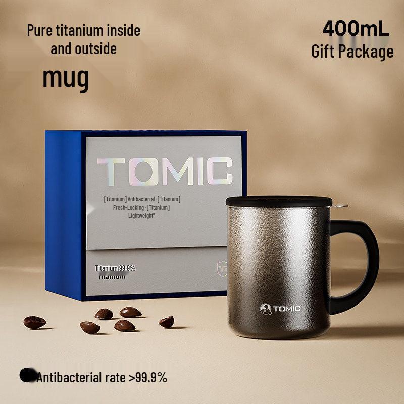 TeMeiKe Pure Titanium Mug with Lid - High-Quality Thermos for Coffee, Beer, or Water