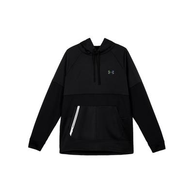 Solid Color Logo Print Drawstring Hoodie Long Sleeve Men Tops Black 1370450-001
