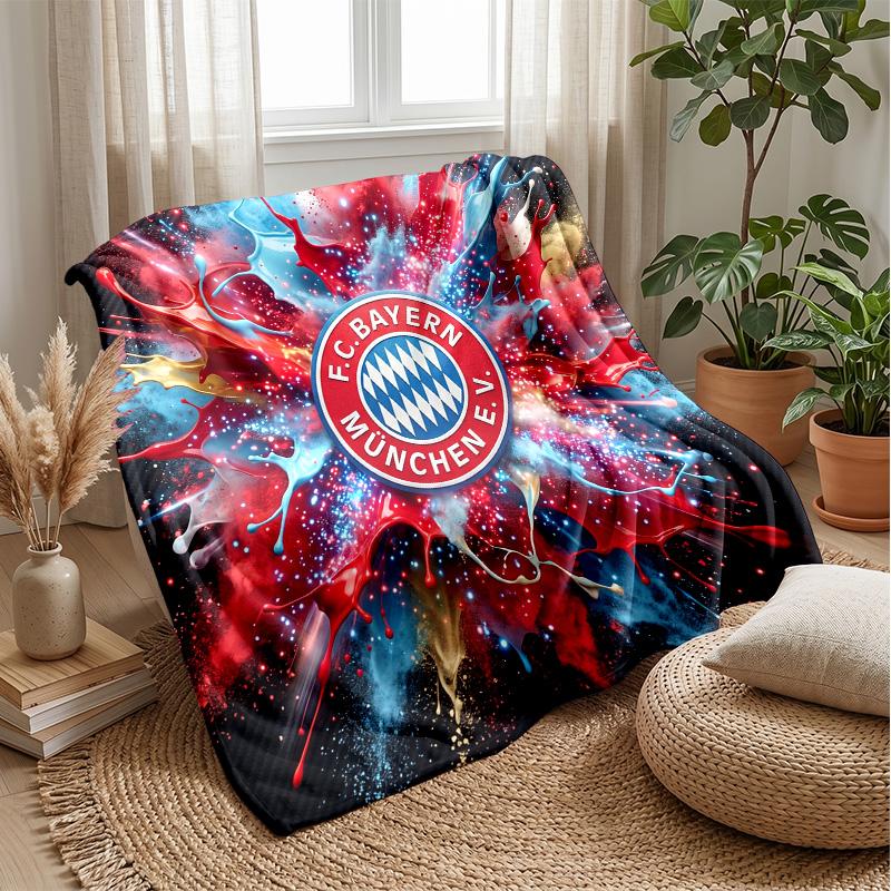 Bayern Munich Theme Blanket Soft Flannel Blanket Plush Throw Blanket Cozy Sofa Bed Blanket for Home Decor