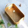 Japanese Woven Grass Snack Storage Basket, Desktop Tidy Organizer Bin, Eco-friendly Natural Handmade Wicker for Home Kitchen