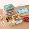 Lunchbox mit Geschirr für Büroangestellte, quadratisch unterteilt, für die Mikrowelle, Bento-Box, auslaufsicherer Lebensmittelbehälter für Picknicks und Camping