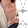 1pcs Heart Angel Wings Silver Color Necklaces For Women Girl Pendant Choker Necklaces Women Aesthetic Fashion Neck Jewelry Gifts