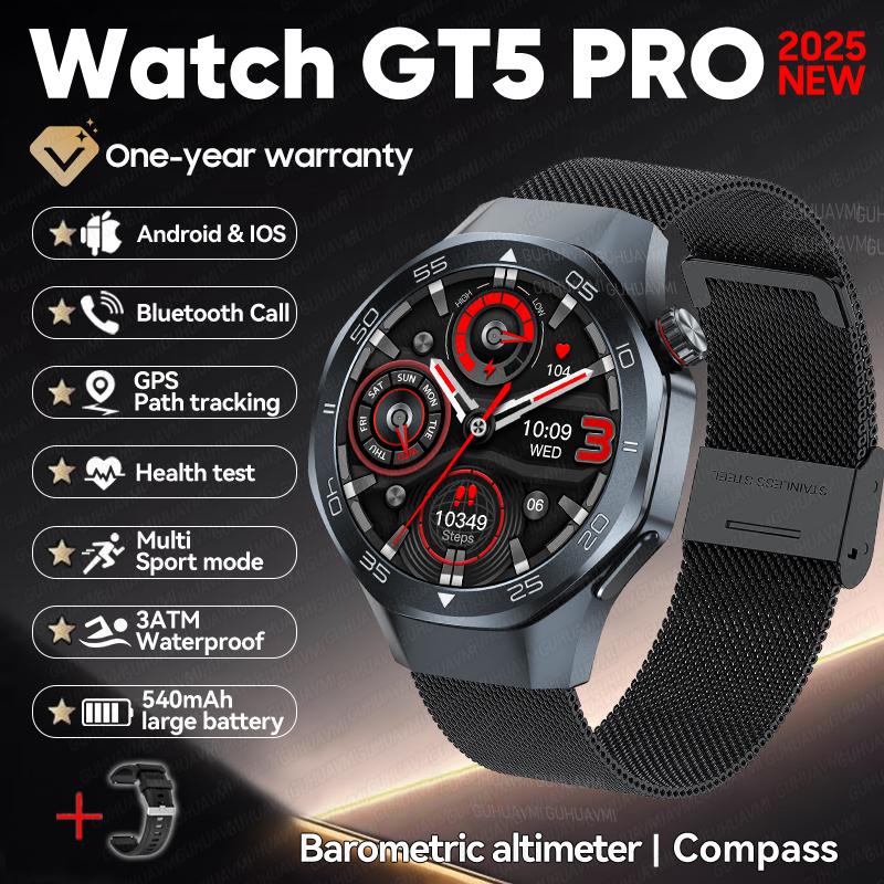 New Outdoors Sports DT5 Smart Watch GPS Positioning Compass 3ATM Waterproof HD AMOLED Screen Bluetooth Call Smartwatch Men