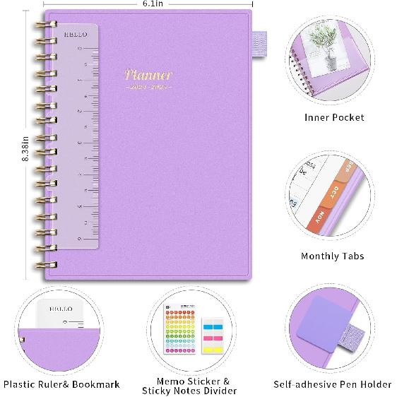 AHGXG Academic Planner 2024-2025, July 2024 - June 2025 Weekly and Monthly Planner 12 Months, 6" X 8.38", Academic Year Calendar Planner with Monthly