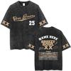 Rapper Chris Brown Breezy Bowl XX Tour  Vintage Washed Tshirts Men Women Hip Hop Fashion T Shirts Male Cotton Retro Tshirt