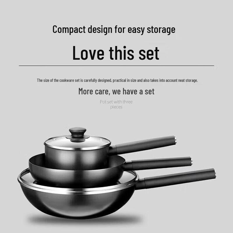 Liven Fine Iron Cookware 3-Piece Set
