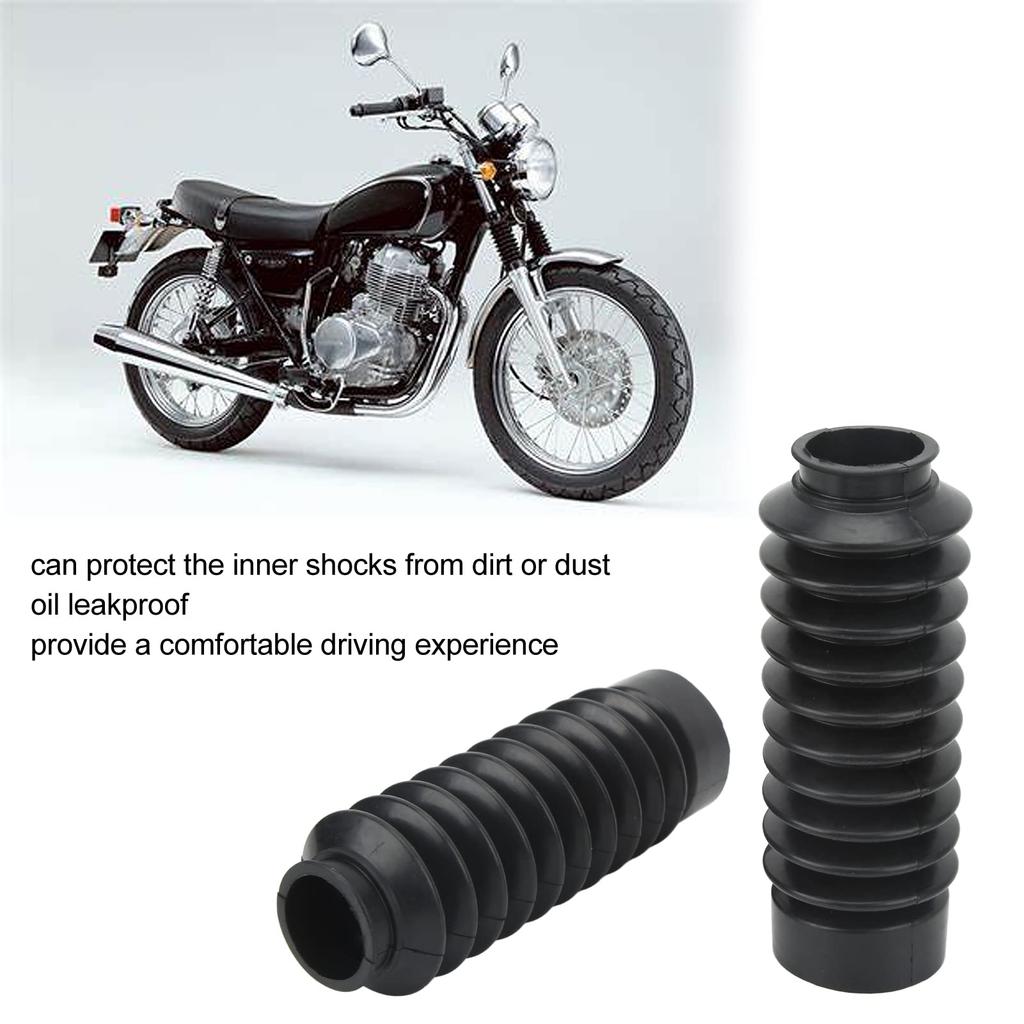 Motorcycle Front Fork Boots, Rubber Front Fork Covers, Shock Absorbing, Easy Installation, Fits CL400, CB400, CB500, and CB400ss, 1 Pair