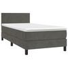 Vidaxl Continental Bed With Mattress, Dark Grey Velvet, 100X200Cm