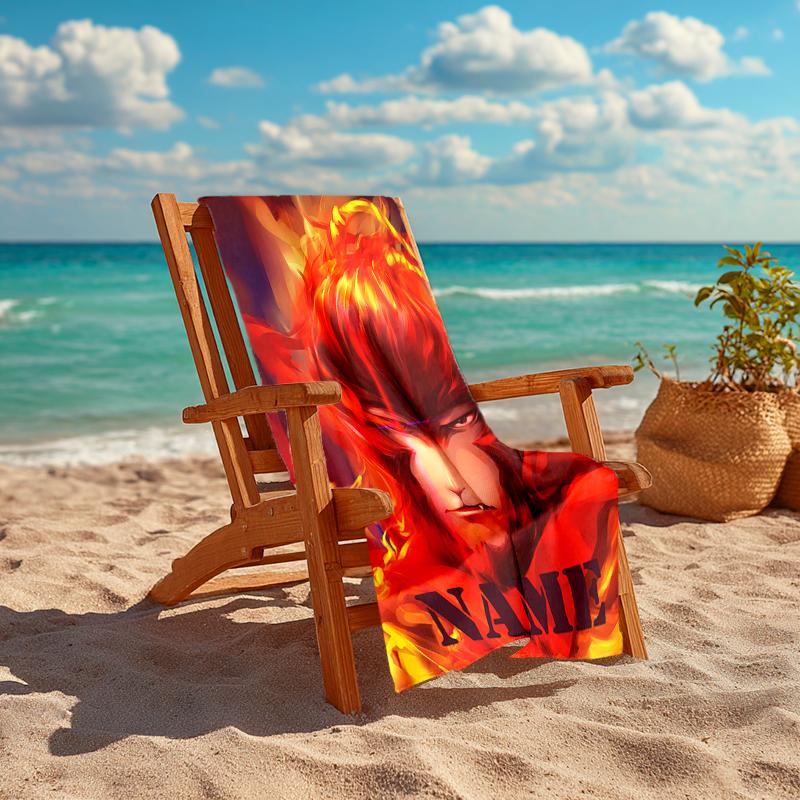 Personalized Customized Proof Beach Towel with Black Myth Wukong Game Pattern - Soft, Absorbent, Quick-drying, Perfect Swimming, Camping&bathing