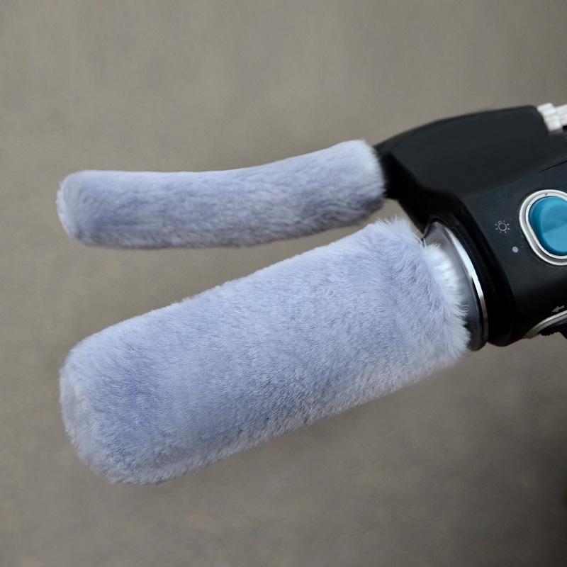 Motorbike Plush Handlebar Covers Winter Warm Imitation Plush Electric Car Motorbike Handlebar Cover Anti-slip Handlebar Sleeve