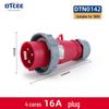 IP67 Waterproof Industrial Angled Plug Socket, 16A/32A, 3-Core, 4-Wire, 5-Pin, Flush Mount, Not Explosion-Proof