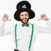 Green Leprechaun Hat Suspenders Striped Thigh High Socks Set Saint Patricks Day Costume Accessories Leprechaun Costume
