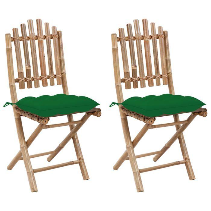 VidaXL Set of 2 Folding Garden Chairs with Cushions, Patio Seats, Dining Chairs, Patio Furniture 3064007