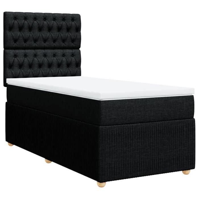 VidaXL Sommier à lattes de lit avec matelas Noir 100x200 cm Tissu 3294276