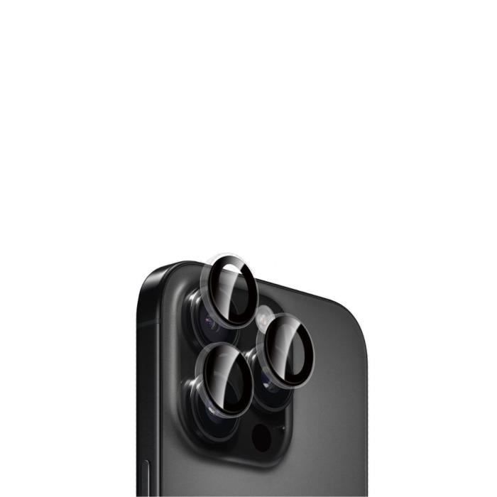 Lentilles De Protection - WE - iPhone 16 PRO/16 PRO MAX - Transparent - Noir - 3 Lentilles Incluses