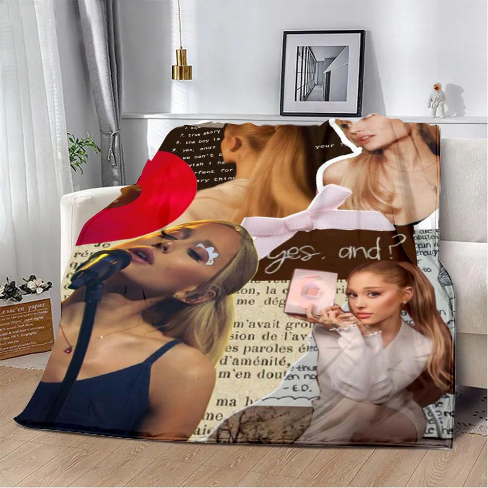 Printed Blanket Picnic Blankets Singer A-Ariana Grande Warm Blanket Soft and Comfortable Blanket Home Travel Birthday Gift