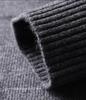 Herren Kaschmir Pullover mit halbem Reißverschluss, dicke Wolle, Langarm, Winter Baselayer